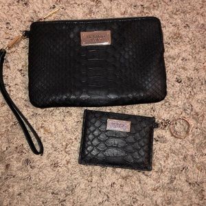 VS Faux Snakeskin Pouch & Card Holder Combo